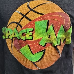 Vintage Space Jam Basketball Logo Tshirt  WB Warner Bros Looney Tunes Bugs Bunny